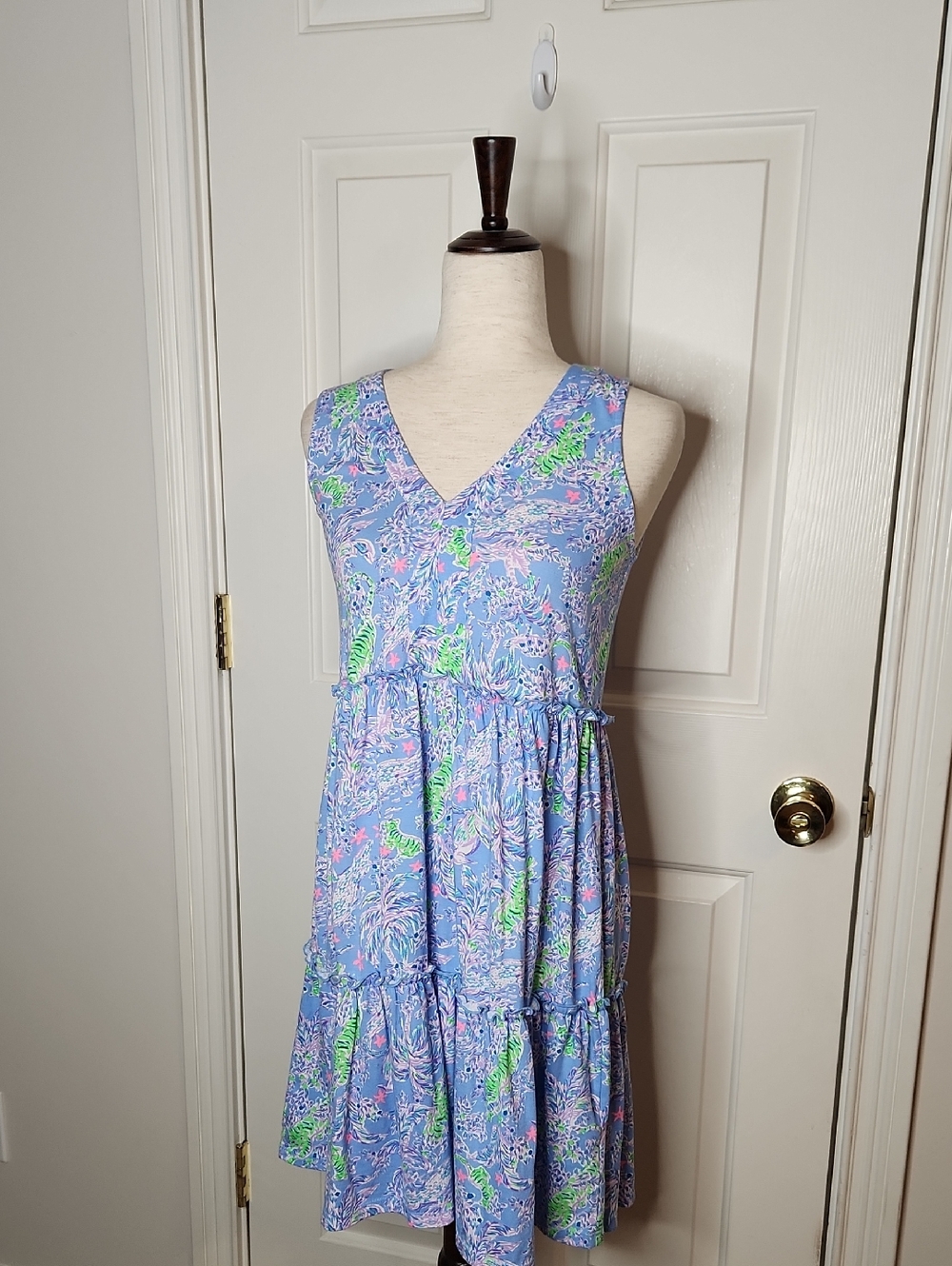 Lilly Pulitzer Lorina Swing Dress Blue Peri The Turtle Package  Size XXS - Picture 2 of 13